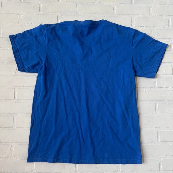 Chiefs Hockey Lego Version from Hanson Brothers Slap Shot Movie Blue Tshirt sz L - Picture 3 of 6